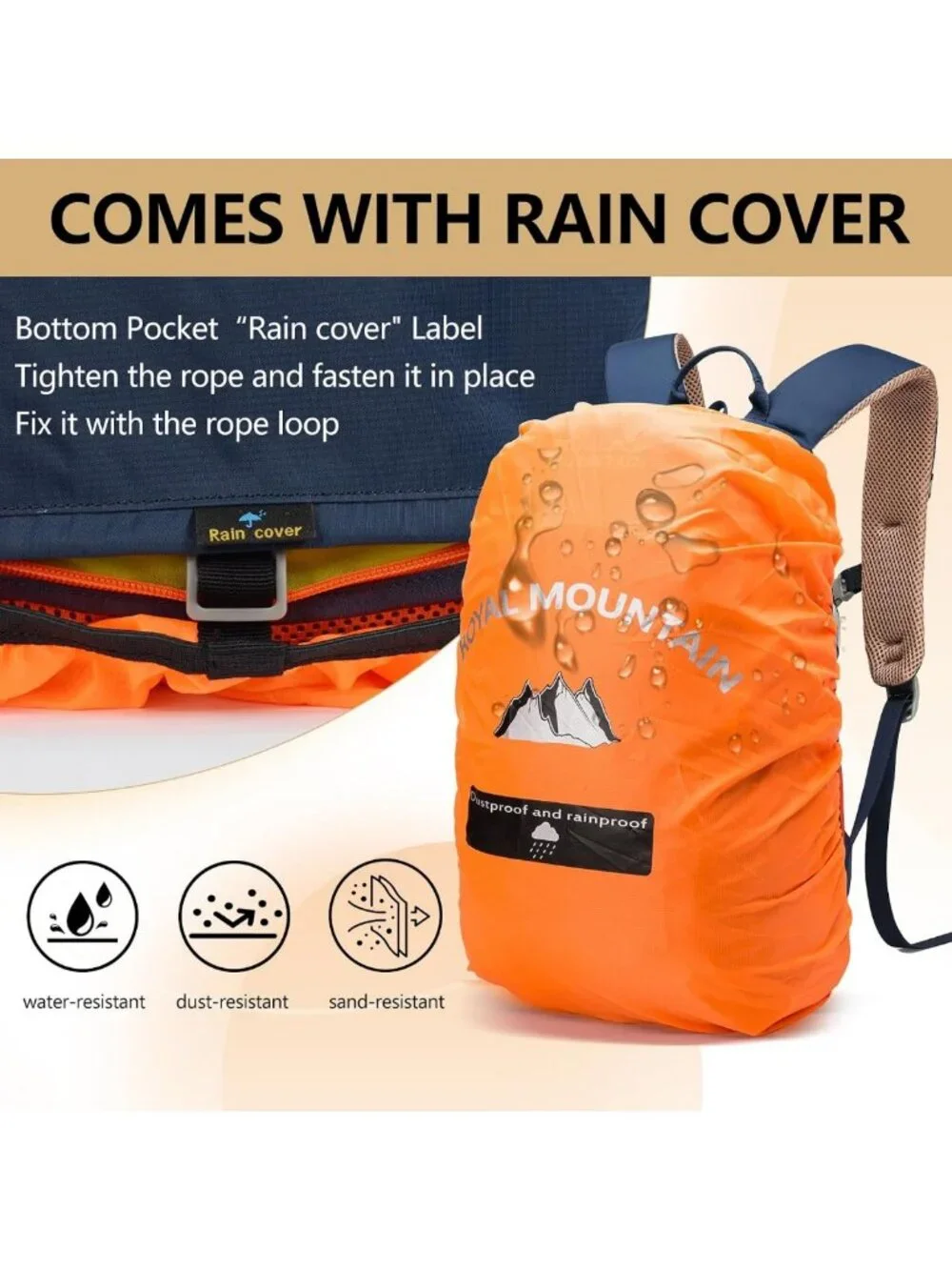 Lightweight 20L Waterproof Hiking Backpack with Rain Cover for Travel & Camping